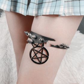 Personalised Pentagram Leather Leg Ring Bondage (Color: LP299)